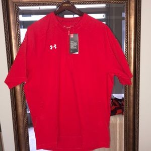 Red Under Armour Short Sleeve 1/4 zip